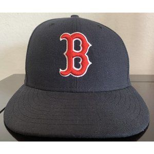New Era Black Baseball Cap with Red 'B' Logo